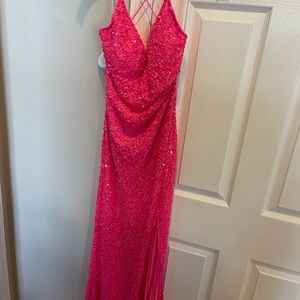 Primavera Size 4 Hot Pink Prom Dress